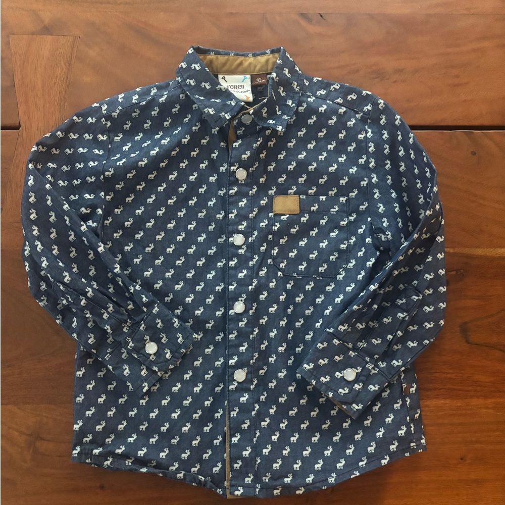 Reindeer Button down shirt boys size 3t great for the holidays or Christmas